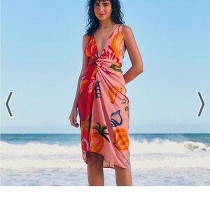 FARM Rio Pink and Orange Swim Coverup -S